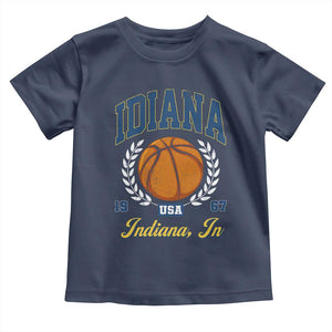 Vintage Indiana Basketball Graphic Toddler T Shirt Retro 1967 Sports Indianapolis IN Fan TS02 Navy Print Your Wear