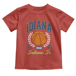 Vintage Indiana Basketball Graphic Toddler T Shirt Retro 1967 Sports Indianapolis IN Fan TS02 Red Print Your Wear