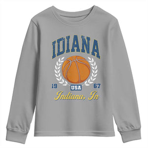 Vintage Indiana Basketball Graphic Youth Sweatshirt Retro 1967 Sports Indianapolis IN Fan TS02 Sport Gray Print Your Wear