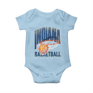 Indiana Basketball Throwback Baby Onesie Retro Hoop Graphic for IN Fans Since 1967 TS02 Light Blue Print Your Wear