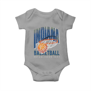 Indiana Basketball Throwback Baby Onesie Retro Hoop Graphic for IN Fans Since 1967 TS02 Sport Gray Print Your Wear