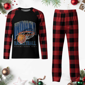 Indiana Basketball Throwback Plaid Pajama Set Retro Hoop Graphic for IN Fans Since 1967 TS02 Buffalo Plaid Print Your Wear