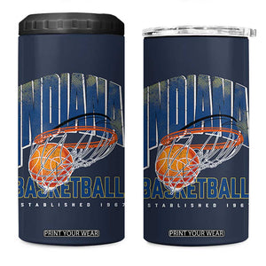 Indiana Basketball Throwback 4 in 1 Can Cooler Tumbler Retro Hoop Graphic for IN Fans Since 1967 TS02 One Size: 16 oz Navy Print Your Wear