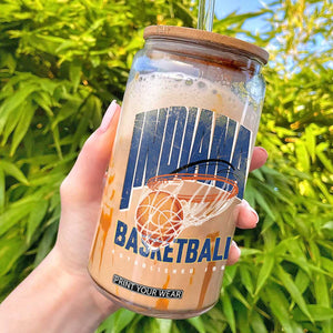 Indiana Basketball Throwback Glass Can Retro Hoop Graphic for IN Fans Since 1967 TS02 Navy Print Your Wear