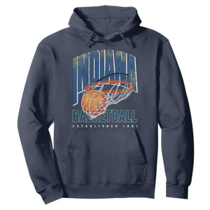 Indiana Basketball Throwback Hoodie Retro Hoop Graphic for IN Fans Since 1967 TS02 Navy Print Your Wear