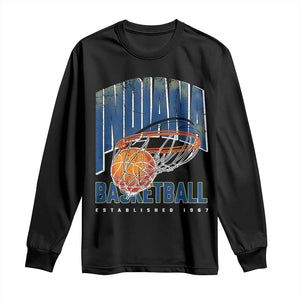 Indiana Basketball Throwback Long Sleeve Shirt Retro Hoop Graphic for IN Fans Since 1967 TS02 Black Print Your Wear