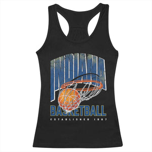 Indiana Basketball Throwback Racerback Tank Top Retro Hoop Graphic for IN Fans Since 1967 TS02 Black Print Your Wear
