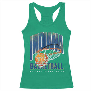 Indiana Basketball Throwback Racerback Tank Top Retro Hoop Graphic for IN Fans Since 1967 TS02 Irish Green Print Your Wear