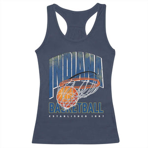 Indiana Basketball Throwback Racerback Tank Top Retro Hoop Graphic for IN Fans Since 1967 TS02 Navy Print Your Wear