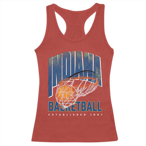Indiana Basketball Throwback Racerback Tank Top Retro Hoop Graphic for IN Fans Since 1967 TS02 Red Print Your Wear