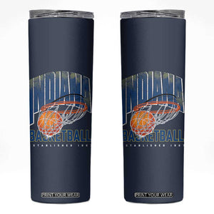 Indiana Basketball Throwback Skinny Tumbler Retro Hoop Graphic for IN Fans Since 1967 TS02 Navy Print Your Wear