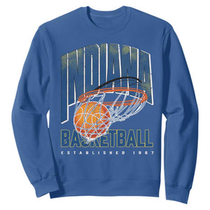 Indiana Basketball Throwback Sweatshirt Retro Hoop Graphic for IN Fans Since 1967 TS02 Royal Blue Print Your Wear