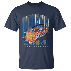 Indiana Basketball Throwback T Shirt Retro Hoop Graphic for IN Fans Since 1967 TS02 Navy Print Your Wear