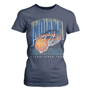 Indiana Basketball Throwback T Shirt For Women Retro Hoop Graphic for IN Fans Since 1967 TS02 Navy Print Your Wear