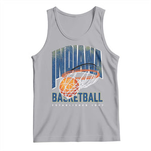 Indiana Basketball Throwback Tank Top Retro Hoop Graphic for IN Fans Since 1967 TS02 Athletic Heather Print Your Wear
