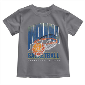 Indiana Basketball Throwback Toddler T Shirt Retro Hoop Graphic for IN Fans Since 1967 TS02 Charcoal Print Your Wear