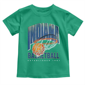 Indiana Basketball Throwback Toddler T Shirt Retro Hoop Graphic for IN Fans Since 1967 TS02 Irish Green Print Your Wear
