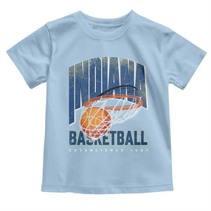 Indiana Basketball Throwback Toddler T Shirt Retro Hoop Graphic for IN Fans Since 1967 TS02 Light Blue Print Your Wear