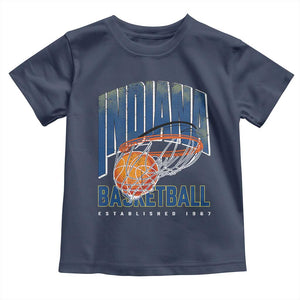 Indiana Basketball Throwback Toddler T Shirt Retro Hoop Graphic for IN Fans Since 1967 TS02 Navy Print Your Wear