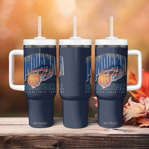 Indiana Basketball Throwback Tumbler With Handle Retro Hoop Graphic for IN Fans Since 1967 TS02 Print Your Wear