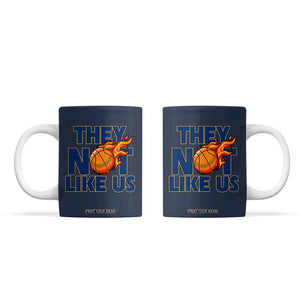 They Not Like Us Basketball Coffee Mug Fierce Flame Ball Graphic for Hooops Fans TS02 Navy Print Your Wear