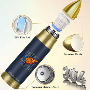 They Not Like Us Basketball Bullet Tumbler Fierce Flame Ball Graphic for Hooops Fans TS02 Print Your Wear