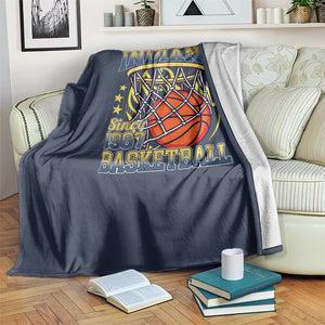 Indiana Basketball Flames Graphic Throw Blanket Vintage 1967 Fan Indy Hoops Pride TS02 Print Your Wear