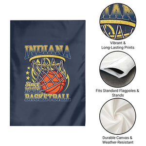 Indiana Basketball Flames Graphic Garden Flag Vintage 1967 Fan Indy Hoops Pride TS02 Print Your Wear