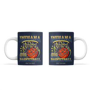 Indiana Basketball Flames Graphic Coffee Mug Vintage 1967 Fan Indy Hoops Pride TS02 Navy Print Your Wear