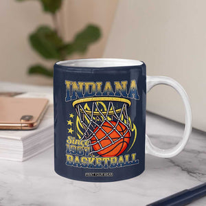 Indiana Basketball Flames Graphic Coffee Mug Vintage 1967 Fan Indy Hoops Pride TS02 Print Your Wear