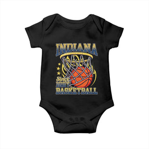Indiana Basketball Flames Graphic Baby Onesie Vintage 1967 Fan Indy Hoops Pride TS02 Black Print Your Wear