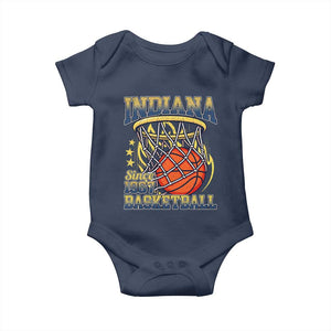 Indiana Basketball Flames Graphic Baby Onesie Vintage 1967 Fan Indy Hoops Pride TS02 Navy Print Your Wear