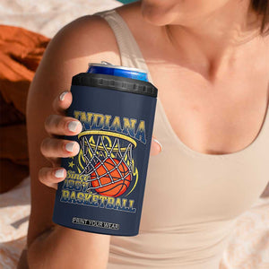Indiana Basketball Flames Graphic 4 in 1 Can Cooler Tumbler Vintage 1967 Fan Indy Hoops Pride TS02 Print Your Wear