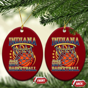 Indiana Basketball Flames Graphic Ceramic Ornament Vintage 1967 Fan Indy Hoops Pride TS02 Print Your Wear