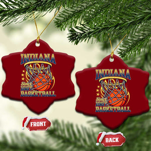 Indiana Basketball Flames Graphic Ceramic Ornament Vintage 1967 Fan Indy Hoops Pride TS02 Print Your Wear