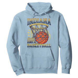 Indiana Basketball Flames Graphic Hoodie Vintage 1967 Fan Indy Hoops Pride TS02 Light Blue Print Your Wear