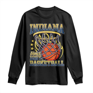 Indiana Basketball Flames Graphic Long Sleeve Shirt Vintage 1967 Fan Indy Hoops Pride TS02 Black Print Your Wear