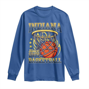 Indiana Basketball Flames Graphic Long Sleeve Shirt Vintage 1967 Fan Indy Hoops Pride TS02 Royal Blue Print Your Wear