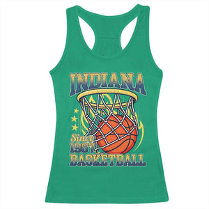 Indiana Basketball Flames Graphic Racerback Tank Top Vintage 1967 Fan Indy Hoops Pride TS02 Irish Green Print Your Wear