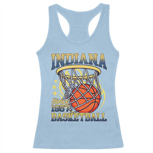 Indiana Basketball Flames Graphic Racerback Tank Top Vintage 1967 Fan Indy Hoops Pride TS02 Light Blue Print Your Wear