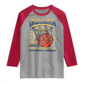 Indiana Basketball Flames Graphic Raglan Shirt Vintage 1967 Fan Indy Hoops Pride TS02 Sport Gray Red Print Your Wear