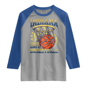 Indiana Basketball Flames Graphic Raglan Shirt Vintage 1967 Fan Indy Hoops Pride TS02 Sport Gray Royal Print Your Wear