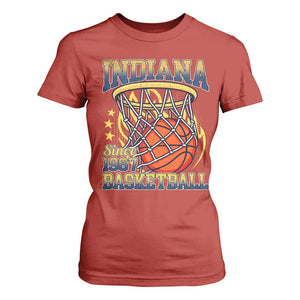 Indiana Basketball Flames Graphic T Shirt For Women Vintage 1967 Fan Indy Hoops Pride TS02 Red Print Your Wear