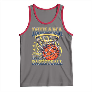 Indiana Basketball Flames Graphic Tank Top Vintage 1967 Fan Indy Hoops Pride TS02 Deep Heather Red Print Your Wear