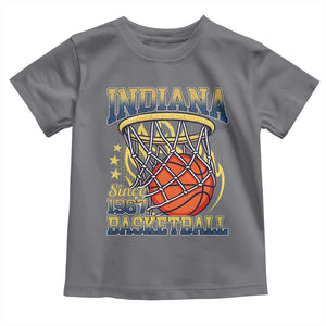 Indiana Basketball Flames Graphic Toddler T Shirt Vintage 1967 Fan Indy Hoops Pride TS02 Charcoal Print Your Wear