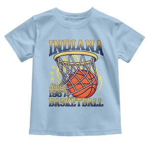 Indiana Basketball Flames Graphic Toddler T Shirt Vintage 1967 Fan Indy Hoops Pride TS02 Light Blue Print Your Wear