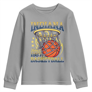Indiana Basketball Flames Graphic Youth Sweatshirt Vintage 1967 Fan Indy Hoops Pride TS02 Sport Gray Print Your Wear