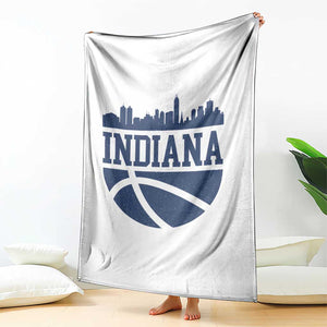 Indiana Skyline Basketball Throw Blanket Distressed Urban Hoops Graphic for Indy Fans TS02 Print Your Wear
