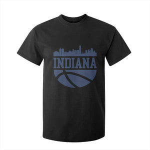 Indiana Skyline Basketball T Shirt For Kid Distressed Urban Hoops Graphic for Indy Fans TS02 Black Print Your Wear