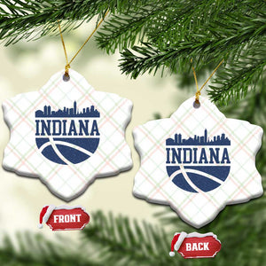 Indiana Skyline Basketball Ceramic Ornament Distressed Urban Hoops Graphic for Indy Fans TS02 Print Your Wear